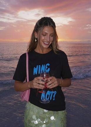 Футболка женская оверсайз wine not