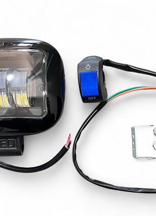 Фара дополнительная квадратная, 3 диода, линза "led