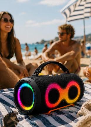 Портативна bluetooth колонка 50вт з rgb підсвічуванням та ручкою / акустична система для дому