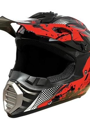 Шлем кроссовый "ibk"970126, красный, xl ) #racing