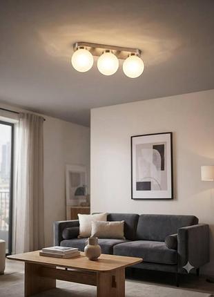 Стельовий led світильник livarno home, 3 плафони, матовий нікель livarno home