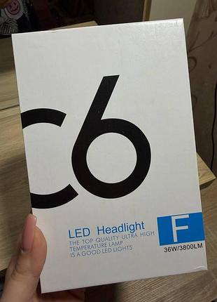 Комплект автомобильных светодиодных ламп головного света c6 led headlight мощностью 36 вт