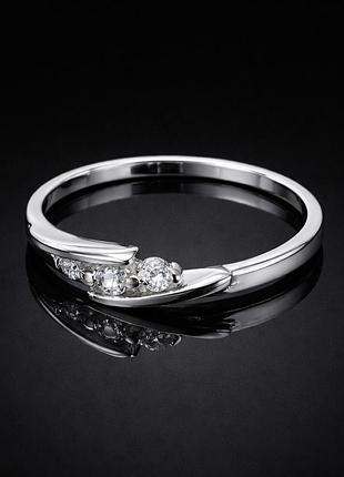 Серебряное кольцо с фианитами ренессанс 18.5