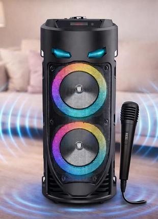 Портативная беспроводная bluetooth-колонка 30w с микрофоном и rgb led-подсветкой / акустическая система для вечеринок