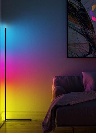 Кутовий підлоговий led торшер ledox design 120 см 20 вт з пультом / декоративний смарт світильник