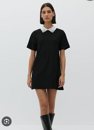 Платье 👗👗👗 сукня с белым воротником стразы винтаж 2