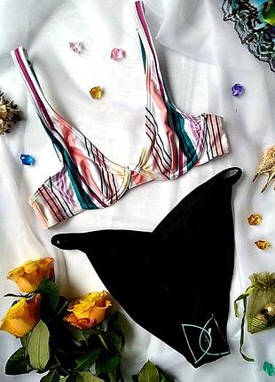 Роздільний купальник на кісточках з високими стегнами asos 75b/m