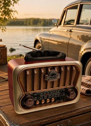 Портативный аккумуляторный радиоприемник ретро-стиль fm am sw bluetooth usb / музыкальный приемник с ручкой
