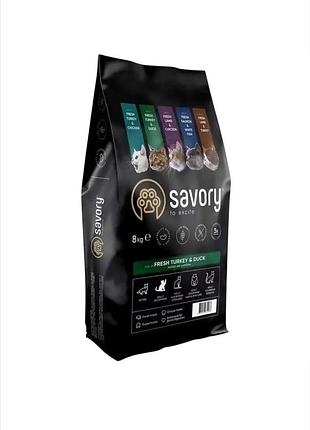 Сухий корм savory adult cat gourmand fresh turkey &amp; duck1