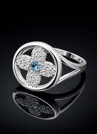 Серебряное кольцо с фианитами космея 19