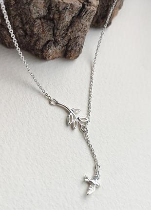 Серебряное колье природа 2