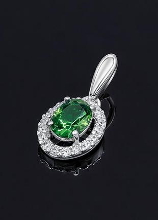 Серебряный кулон безупречный овал