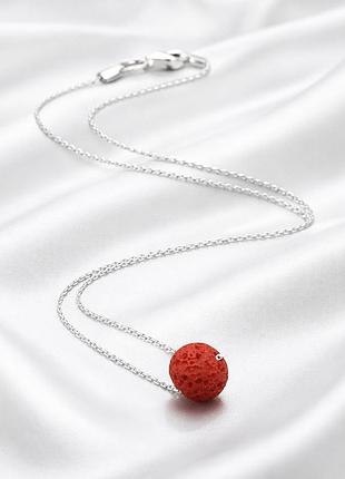 Серебряное колье с красным кораллом