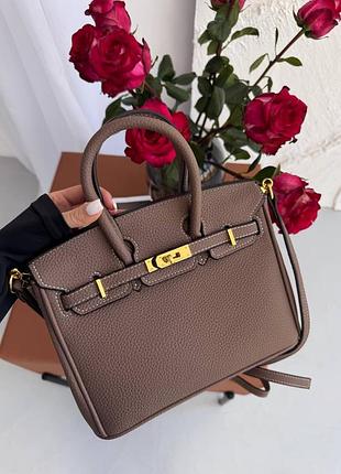 Birkin 25 premium натуральная кожа сумка биркин коричневая шоколад