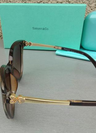 Tiffany & co жіночі сонцезахисні окуляри коричневі з градієнтом4 фото