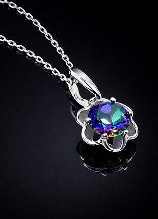 Серебряный кулон кристалл с камнем мистик