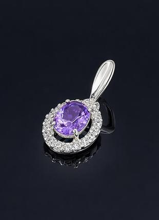 Серебряный кулон безупречный овал