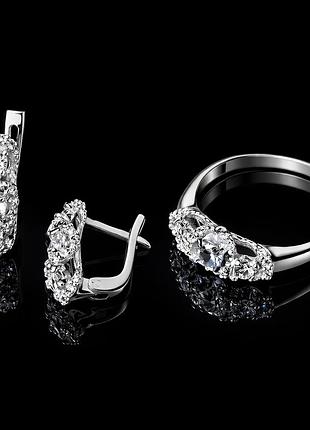 Серебряное кольцо и серьги ажур 20