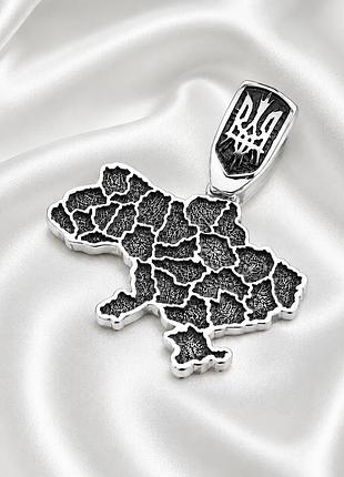 Срібний кулон мапа україни