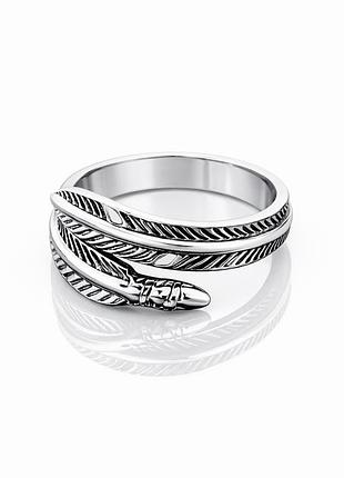 Серебряное кольцо перо 16.5