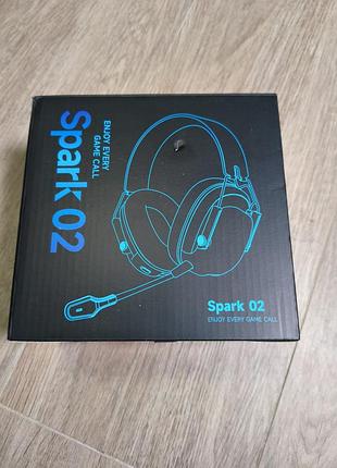 Бездротові ігрові навушники з мікрофоном spark 02 wireless gaming headset (usb / aux / bluetooth)