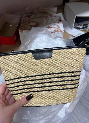 🤍 côte bag raffia/black 23 х 16 х 8 см