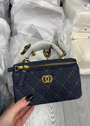 🤍 älan bag dark denim/gold 17 х 10 х 8 см