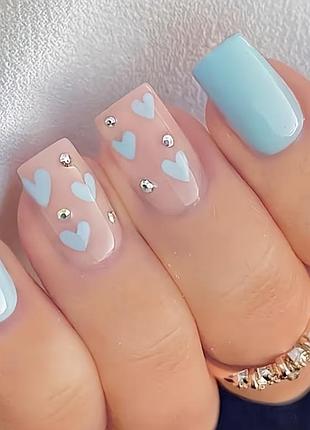 Накладні нігті baby blue heart