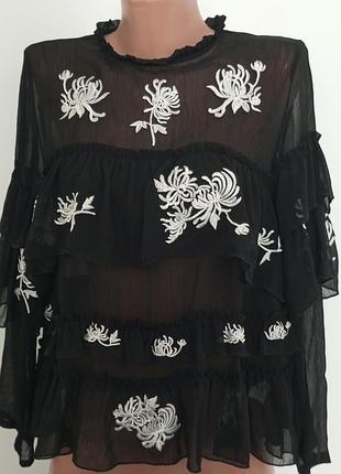 Блуза zara с вышивкой