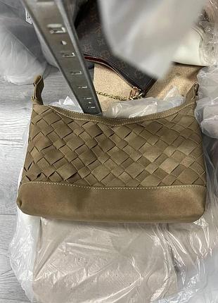 🤍 terrelle suede bag brown/gold 25.5 х 17 х 8 см