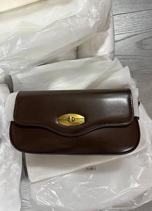 🤍 merlot bag brown/gold 23 х 11 х 6 см