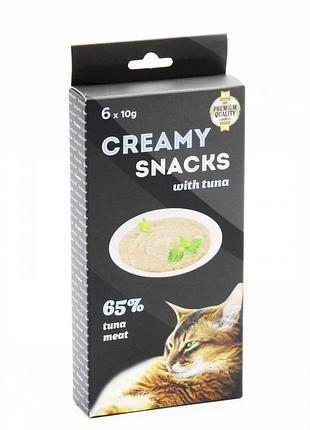 Creamy snacks with tuna ласощі для кішок мяке пюре з мякоті тунця та курки в стіках 610 гр.