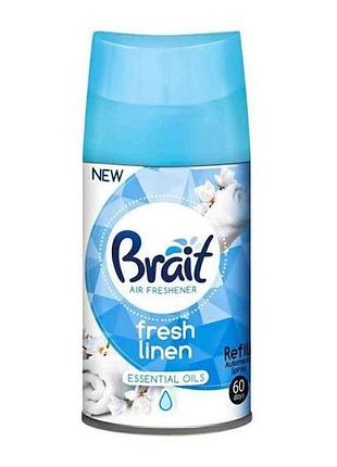 Сменный баллон д/автом-го аром-ра воздуха fresh linen 250 мл тм brait