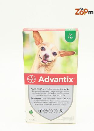 Адвантикс (advantix) - капли от блох и клещей для собак до 4кг