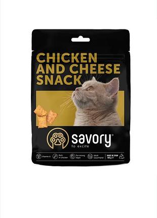Хрусткі ласощі для котів savory cats snacks pillows gourmand зі смаком курки та сиру ласощі сейворі для котів