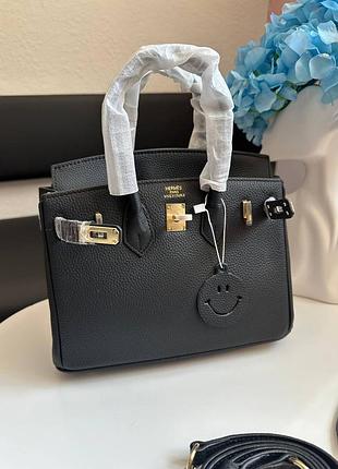 Брендова шкіряна сумка h. birkin 25 натуральна шкіра натуральна шкiра преміум люкс колір чорний