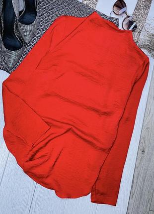 Літня блуза h&m s oversize червона блуза сатинова подовжена блуза асиметрична