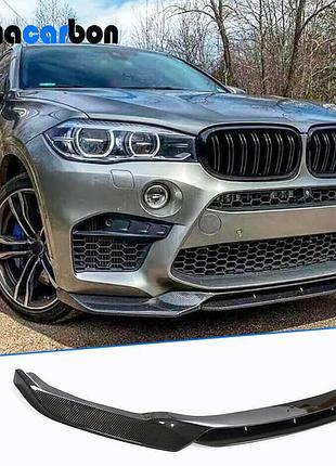 Накладка на передній бампер lip v1 (для f85, карбон) для bmw x5 f15 2013-2018 рр