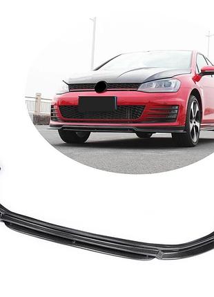 Накладка на передній бампер lip v3 (для gti hb 2012-2017, карбон) для volkswagen golf 7/e-golf рр