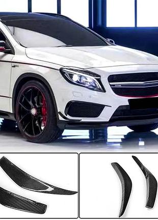 Накладки на передній бампер (для cla45 amg sd, карбон) для mercedes cla c117 2013-2019 рр