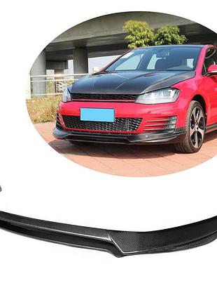 Накладка на передній бампер lip v1 (для gti hb 2012-2017, карбон) для volkswagen golf 7/e-golf рр