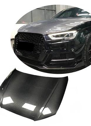 Капот v2 (для sedan 2012-2016, карбон) для ауди a3 рр
