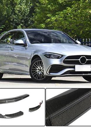 Накладка на передній бампер lip (для amg-line, карбон) для mercedes c-class w206 2022- рр