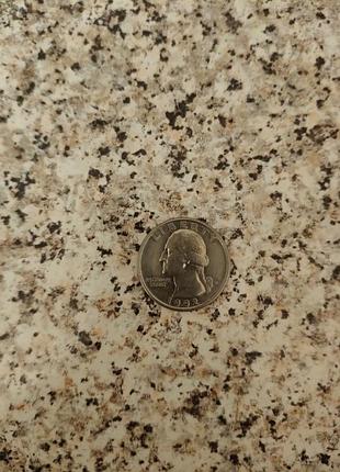 Монета 25 центів сша 1992 року quarter dollar сша