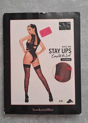 Чулки черные, s/m, 15 den, hunkemoller