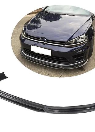 Накладка на передній бампер lip (для r/r-line 2012-2017, карбон) для volkswagen golf 7/e-golf рр