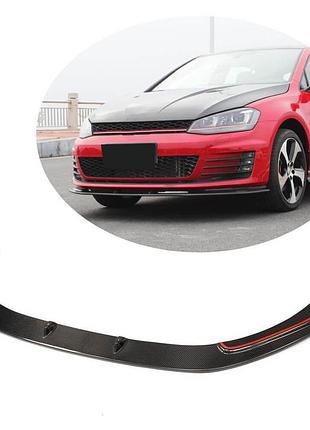 Накладка на передній бампер lip v2 (для gti hb 2012-2017, карбон) для volkswagen golf 7/e-golf рр