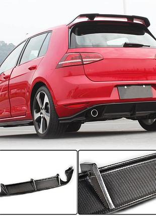 Дифузор заднього бампера v3 (для base/gti hb 2012-2017, карбон) для volkswagen golf 7/e-golf рр