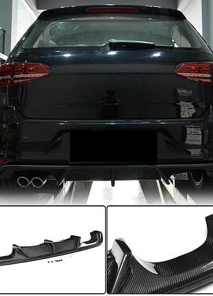 Дифузор заднього бампера (для r/r-line hb 2012-2017, карбон) для volkswagen golf 7/e-golf рр