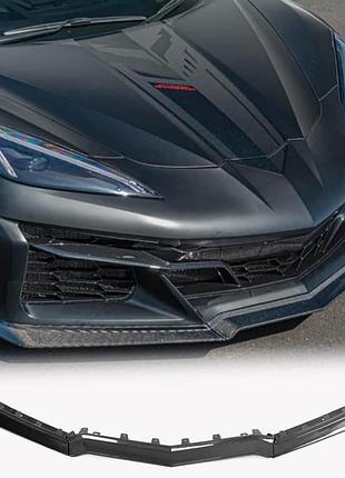 Накладка на передній бампер lip (для z06, 2022-2024, карбон) для chevrolet corvette c8 2019- рр